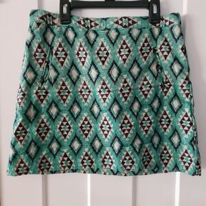 Teal and Blue Mini A-Line Skirt for Casual Wear